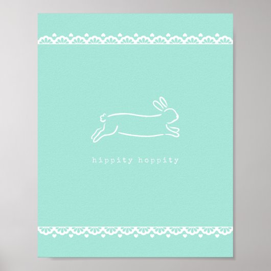 Bunny Art, Spring Art, Pasen Art (Mint) Poster (Voorkant)