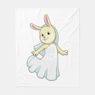 Bunny as Bride with Veil Fleece Deken