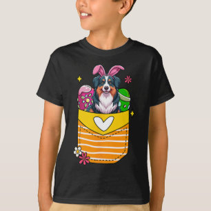 Bunny Australian Shepherd Easter Chocolate Eggs in T-shirt