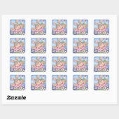 Bunny avec marguerites - Stickers (Feuille)