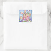 Bunny avec marguerites - Stickers (Sac)