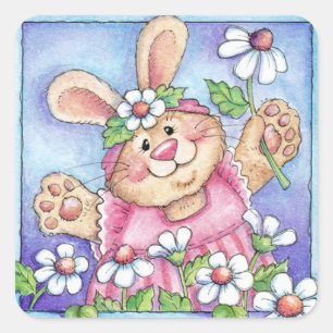 Bunny avec marguerites - Stickers