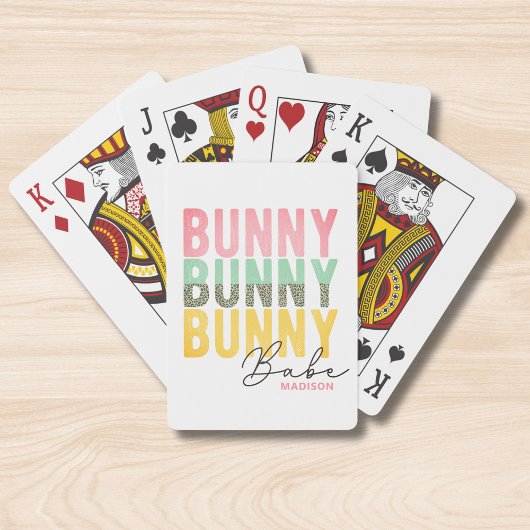 Bunny Babe Cute Modern Girly Easter, speciaal gepe Pokerkaarten