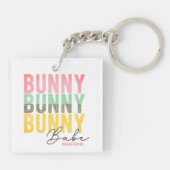 Bunny Babe Cute Modern Girly Easter, speciaal gepe Sleutelhanger (Achterkant)