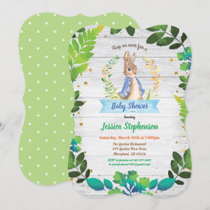 Bunny baby boy douche uitnodiging. Lente Pasen Kaart