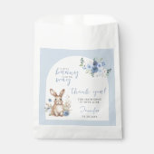 Bunny baby boy shower dank u snoep gunsttas bedankzakje (Voorkant)