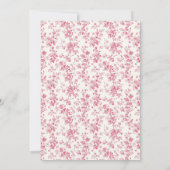 Bunny Baby Meisje Douche Uitnodiging Toile (Achterkant)