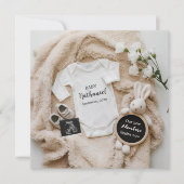bunny baby reveal pregnancy announcement card  aankondiging (Voorkant)