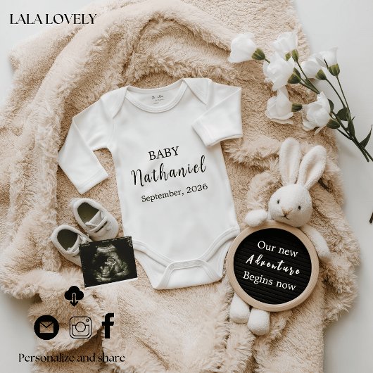 bunny baby reveal pregnancy announcement card  aankondiging