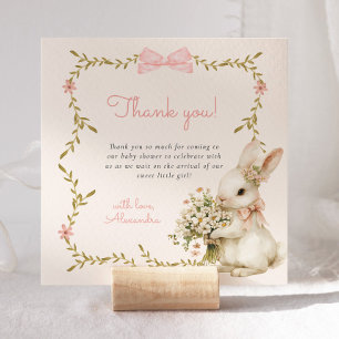  Bunny Baby shower Bedankt Card