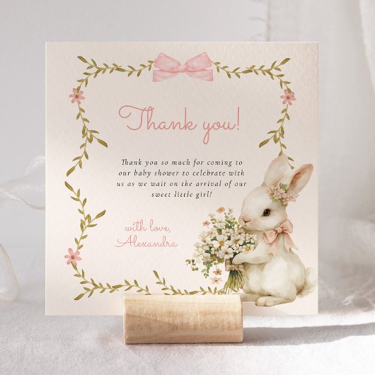  Bunny Baby shower Bedankt Card