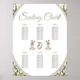 Bunny Baby shower Birthday Party Seating Chart Poster