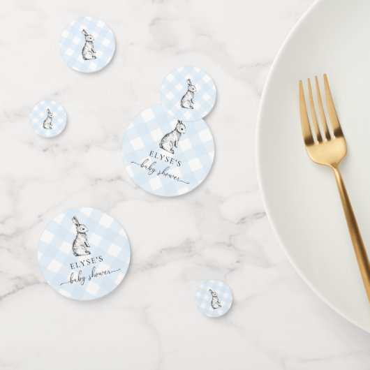Bunny Baby shower Blue Gingham Table Confetti (Groep)