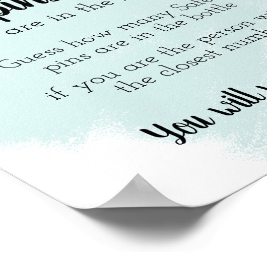 Bunny Baby shower Game Poster (Hoek)