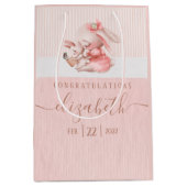 Bunny Baby shower Gift Bag Medium Cadeauzakje (Voorkant)