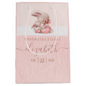 Bunny Baby shower Gift Bag Medium Cadeauzakje (Voorkant)