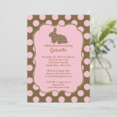 Bunny Baby shower Invitation Bébée Pois (Debout devant)