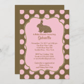 Bunny Baby shower Invitation Bébée Pois (Devant / Derrière)