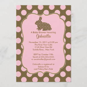 Bunny Baby shower Invitation Bébée Pois