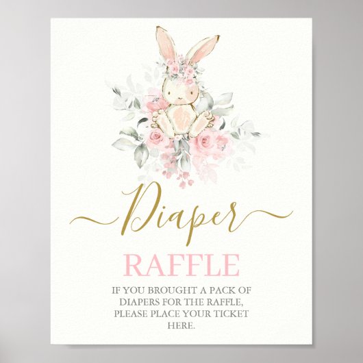 Bunny Baby shower Meisje Poster (Voorkant)