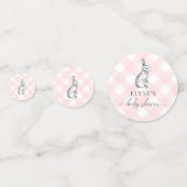 Bunny Baby shower rose En vichy table Confetti (Devant)