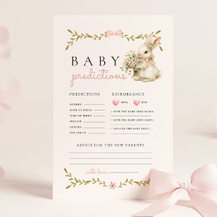 Bunny Baby shower spel voorspellingen en advies Briefpapier
