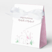 Bunny Baby shower Spring Pink Girl Bedankdoosjes (Voorkant Zijde)