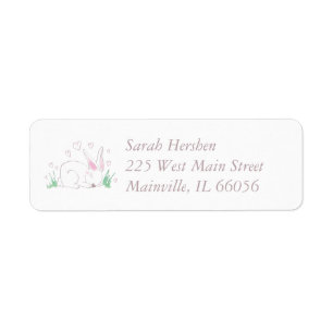 Bunny Baby shower Spring Pink Girl Etiket