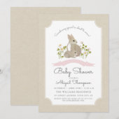 Bunny Baby shower Uitnodigen Kaart (Voorkant / Achterkant)