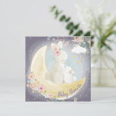 Bunny Baby shower Uitnodiging (Staand voorkant)