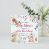 Bunny Baby shower Uitnodiging (Staand voorkant)
