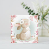Bunny Baby shower Uitnodiging (Staand voorkant)