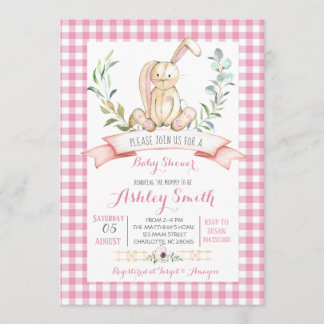 bunny baby shower-uitnodiging kaart