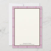 Bunny baby strooien paarse plaid rand kaart (Achterkant)