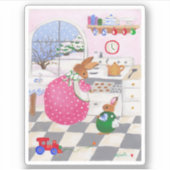 Bunny Baking Cookies Sticker (Voorkant)