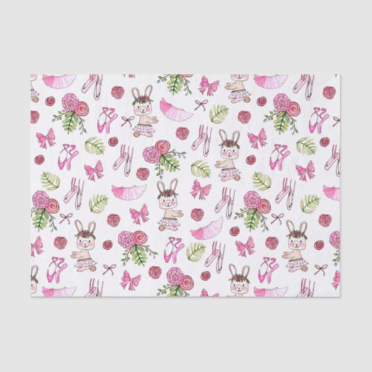 Bunny Ballerina in Waterverf Tissuepapier (Voorkant)