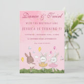 Bunny Ballerina Invitation de fête d'anniversaire (Debout devant)