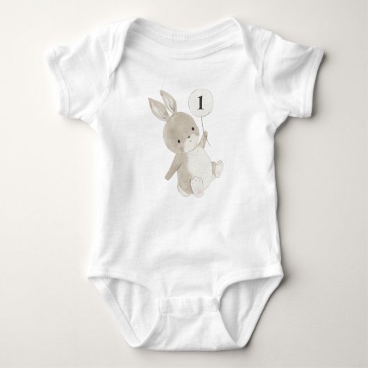 Bunny Balloon 1st Birthday Romper (Voorkant)
