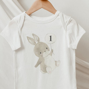 Bunny Balloon 1st Birthday Romper