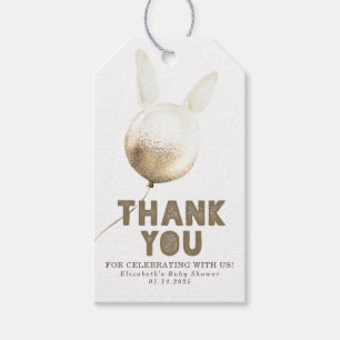 Bunny Balloon en Brown bedankt Cadeaulabel
