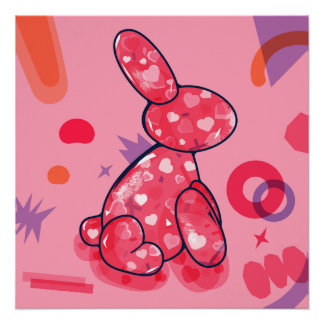 Bunny Balloon Perfect Poster