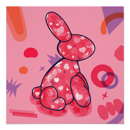 Bunny Balloon Perfect Poster (Voorkant)