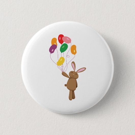 Bunny Balloons Ronde Button 5,7 Cm (Voorkant)