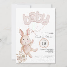 Bunny Balloons Waterverf Boho Neutral Baby shower