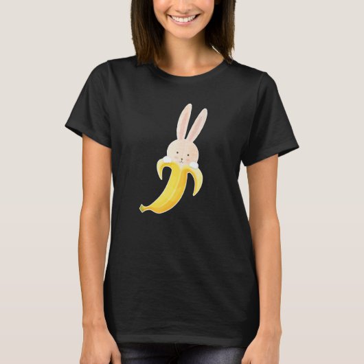 Bunny Banana Bunnana Cute Rabbit Peeled Banana T-shirt (Voorkant)