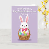 Bunny Basket Easter Card Kaart (Gele Bloem)
