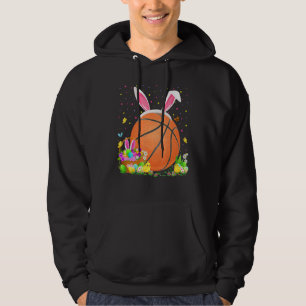 Bunny Basketball Easter Egg Hunt Basketball Easte Hoodie
