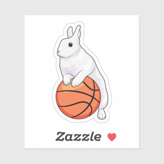 Bunny Basketball-speler Basketball Sticker (Vel)