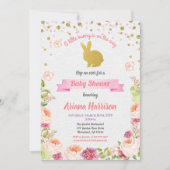 Bunny bébé fille douche invitation pour Pâques (Devant)