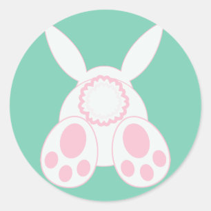 Bunny Behind Ronde Sticker